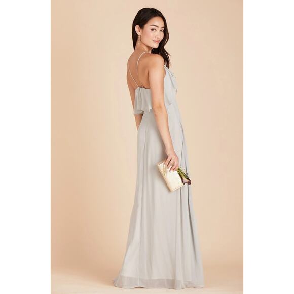 Birdy Grey Jules Dress Dove Gray Chiffon Maxi Formal Bridesmaid Medium NWT - Picture 7 of 16
